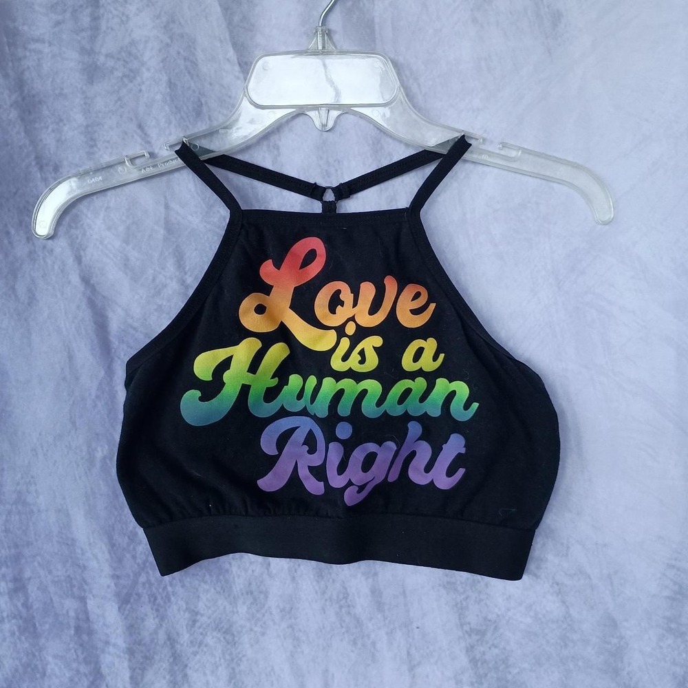 BodyRage Love is a Human Right Rainbow Crop Top